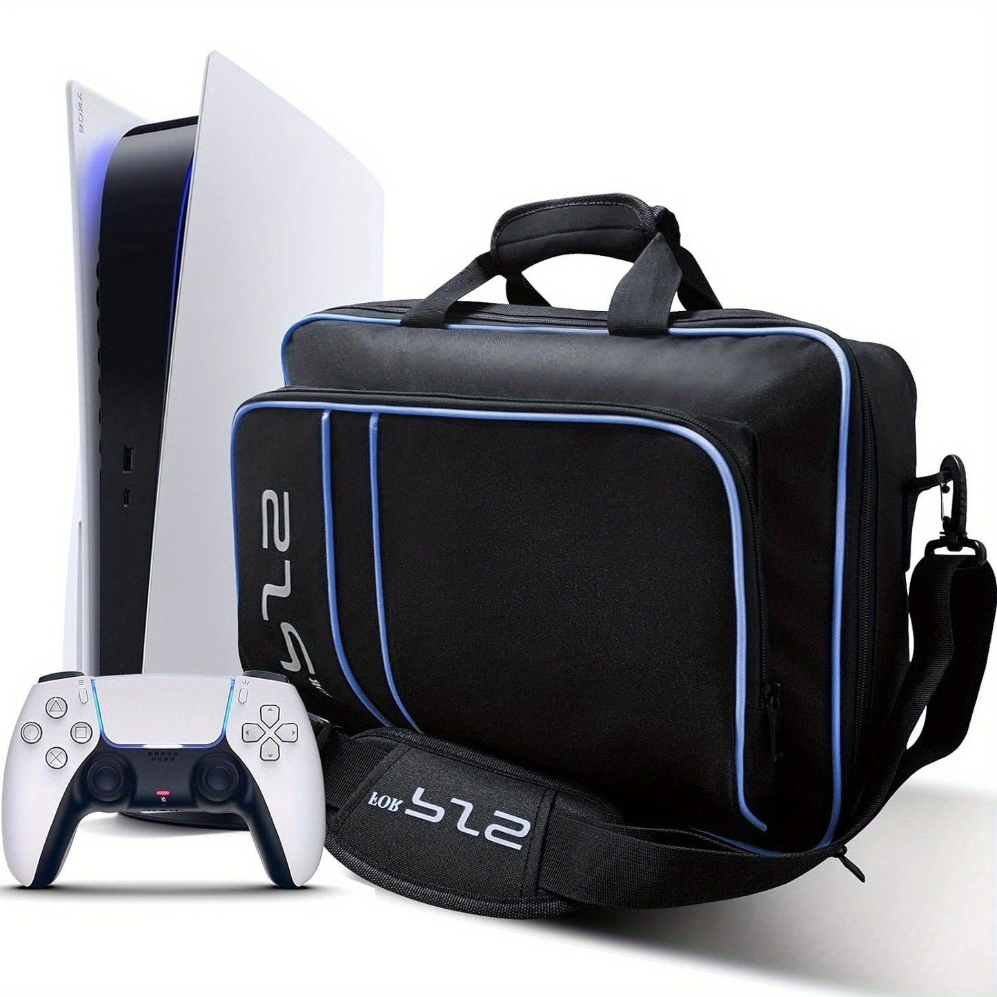 Carrying Case for PS5, Suitable for PS5 Disc/ Digital Edition Console, Large Capacity Shoulder Bag Zippered Storage Bag for PS5 Console Controllers Game Cards Gaming Headset and Other Accessories