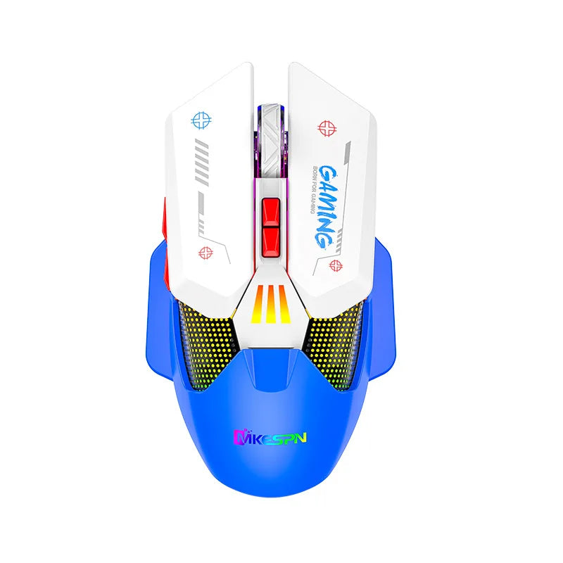 Ergonomic Wireless Programmable Gaming Mouse Wired 2.4G Dual Mode RGB Backlit Gamer Mouse for PC Laptop/Desktop