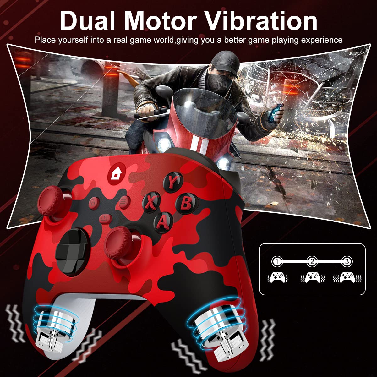 Game controller for console games and various computer games Gamepad Xbox Wireless Controller with 2.4G Wireless Adapter, 3.5mm Audio Jack Wireless Controller Compatible with Xbox One, Xbox Series X/S, Xbox One X/S, Windows P