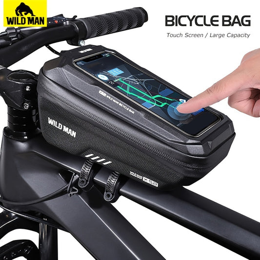 WILD for Man Bike Bag Front Handlebar Bag 6.8inch Mobile Phone Case Bicycle Top Tube Bag Cycling Accessories