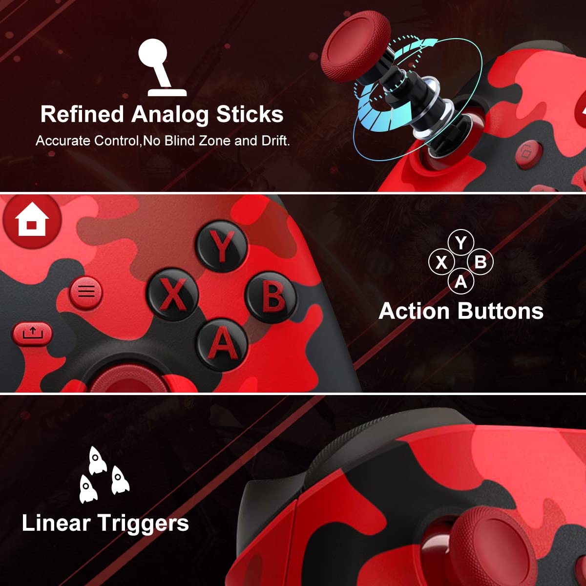 Game controller for console games and various computer games Gamepad Xbox Wireless Controller with 2.4G Wireless Adapter, 3.5mm Audio Jack Wireless Controller Compatible with Xbox One, Xbox Series X/S, Xbox One X/S, Windows P