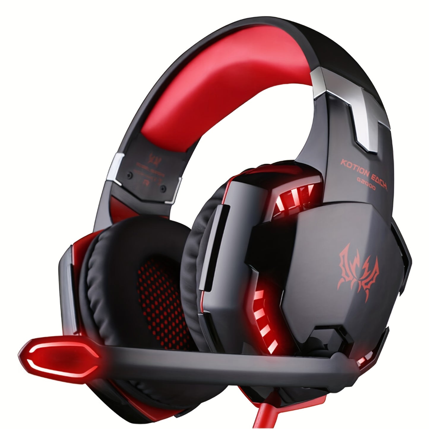G2000 Gaming Headset, with Mic LED Light Over Ear Wired Headphones for PC Game, Video Games Ps 5, 3.5mm Audio Cable, Condenser Mic - USB