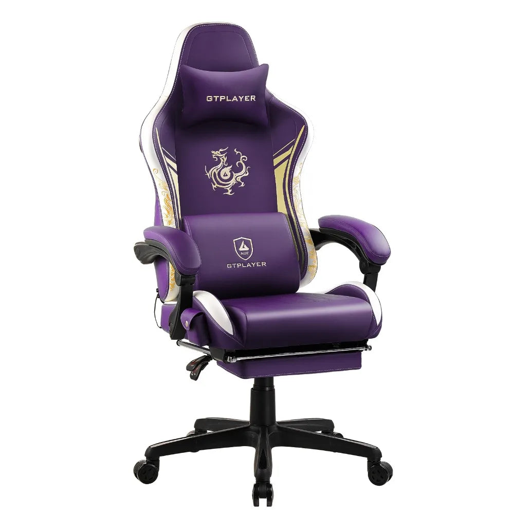 GTPLAYER Gaming Chair with Bluetooth Speakers, Footrest & Ergonomic Design, Dragon Series Video Game & Office Chair