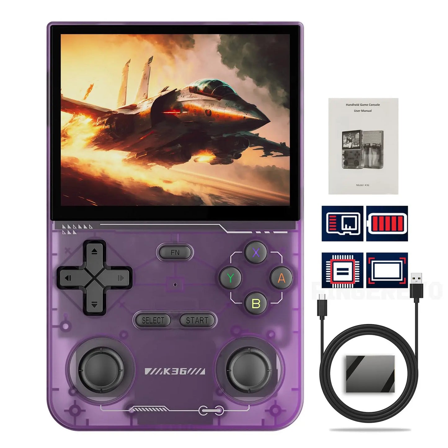 Retro Handheld Game Console: 18000+ Pre-loaded Games, 40+ Emulators Supported, 3500mAh Battery, 3.5-inch IPS Screen, Portable Ga