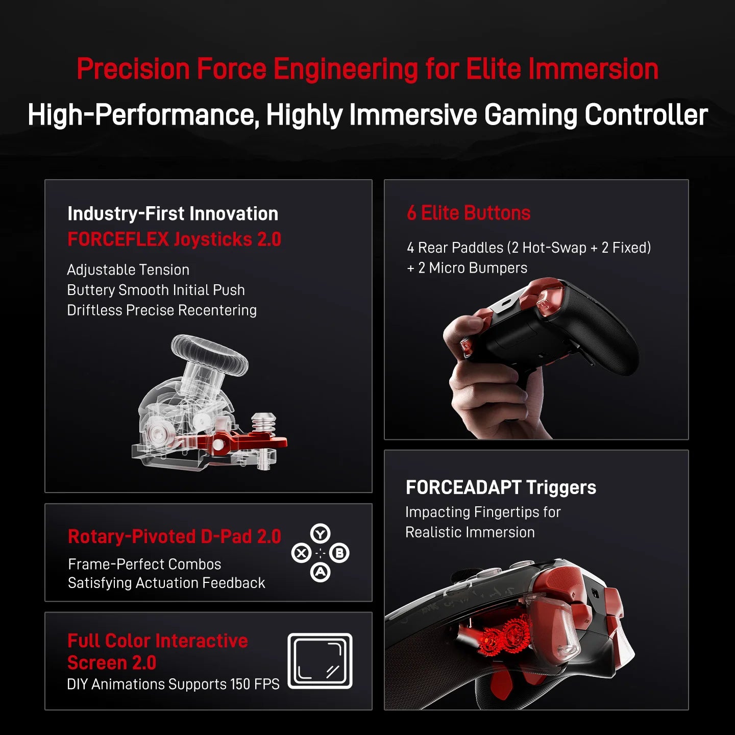 Flydigi APEX5 Wuchang Controller Force-adjustable Alloy Hall Joystick 2.0, Forceadapt Triggers Support PC/Switch/Andriod/iOS MFI