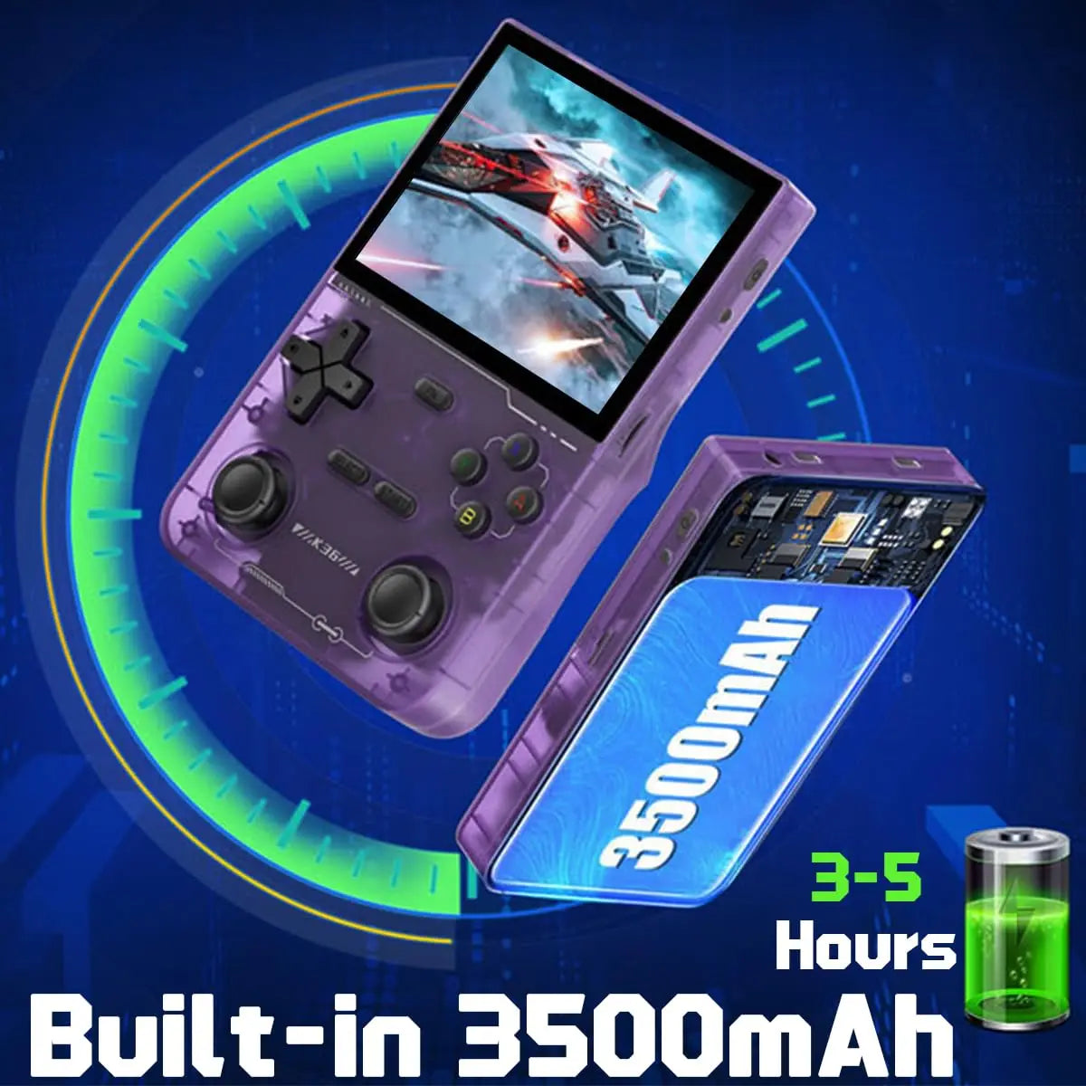 Retro Handheld Game Console: 18000+ Pre-loaded Games, 40+ Emulators Supported, 3500mAh Battery, 3.5-inch IPS Screen, Portable Ga