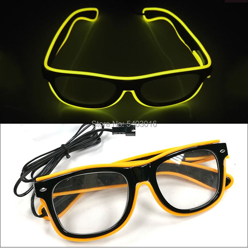 Hot Sales 10 Lighting Colors Select LED Flashing Glasses EL Wire Sunglasses Glowing Party Supplies Novelty Lighting Glow Glasses