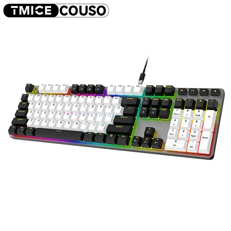 Full Size 108 Keys Red Switch Mechanical Keyboard Teclado Gamer Computer Office Teclado Gamer Wired Ergonomic Gaming Keyboards