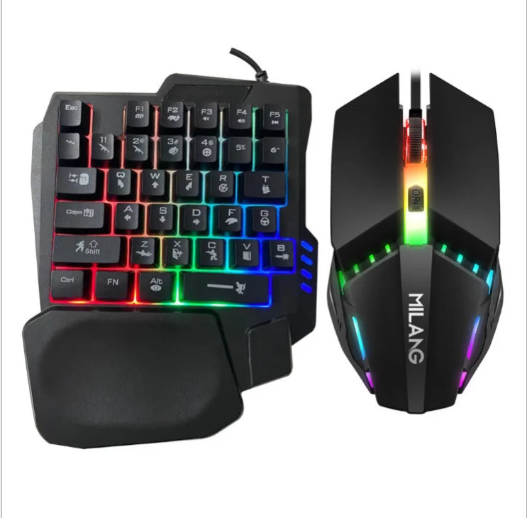 Gaming Pc Mi  Lang T8 Handed Glowing Gaming Keyboard Eat Chicken Keyboard Connected to Mobile Phone Sharpshooter Throne