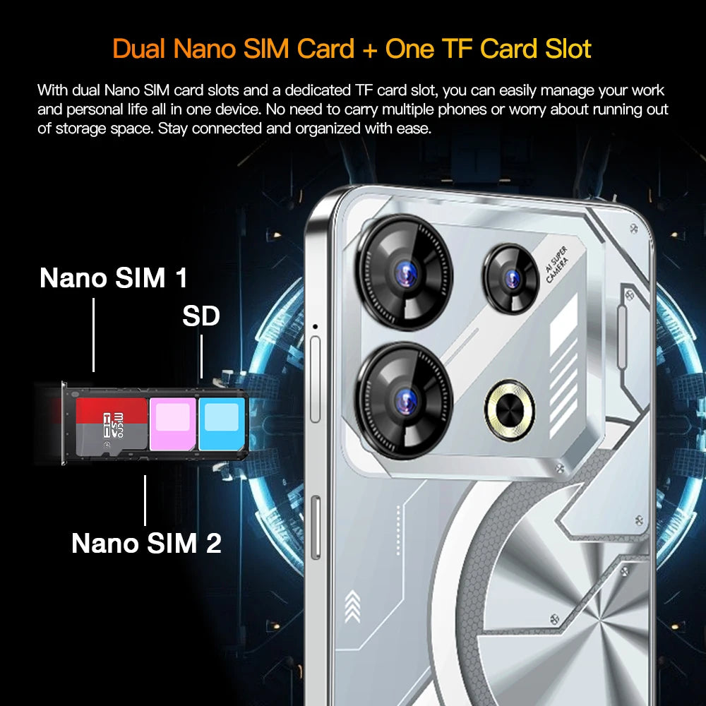 Top Selling Smart Mobile Phone 16+1TB GT10 PRO Original Android Cell Phone Support WIFI