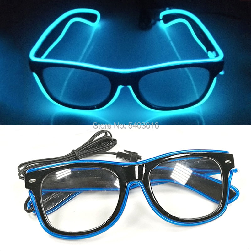 Hot Sales 10 Lighting Colors Select LED Flashing Glasses EL Wire Sunglasses Glowing Party Supplies Novelty Lighting Glow Glasses