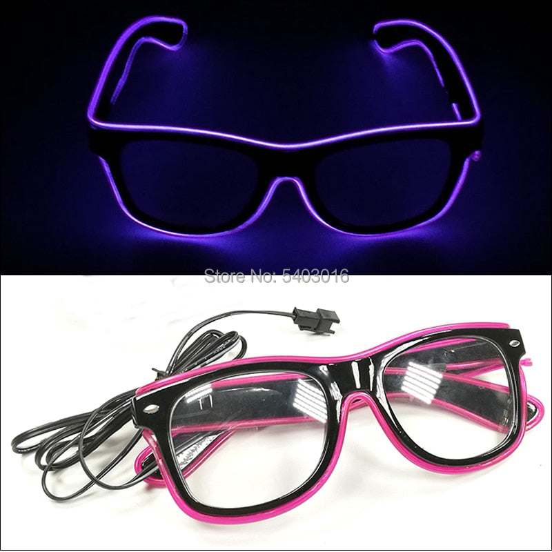 Hot Sales 10 Lighting Colors Select LED Flashing Glasses EL Wire Sunglasses Glowing Party Supplies Novelty Lighting Glow Glasses