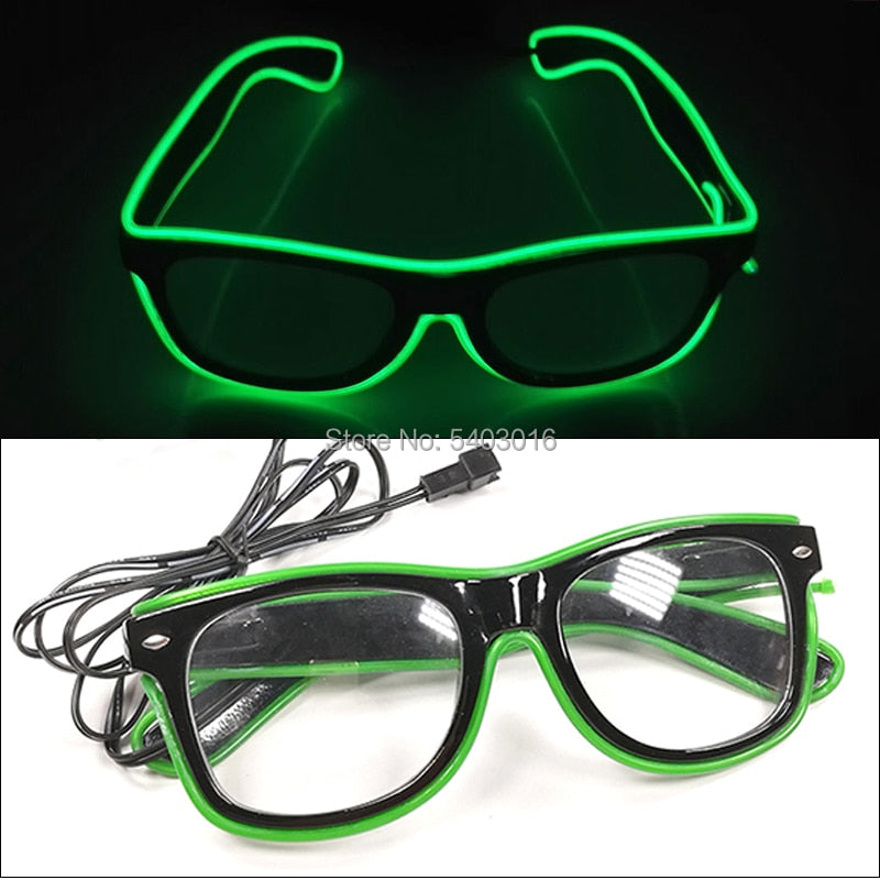 Hot Sales 10 Lighting Colors Select LED Flashing Glasses EL Wire Sunglasses Glowing Party Supplies Novelty Lighting Glow Glasses