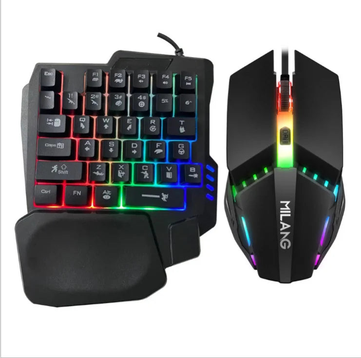 Gaming Pc Mi  Lang T8 Handed Glowing Gaming Keyboard Eat Chicken Keyboard Connected to Mobile Phone Sharpshooter Throne