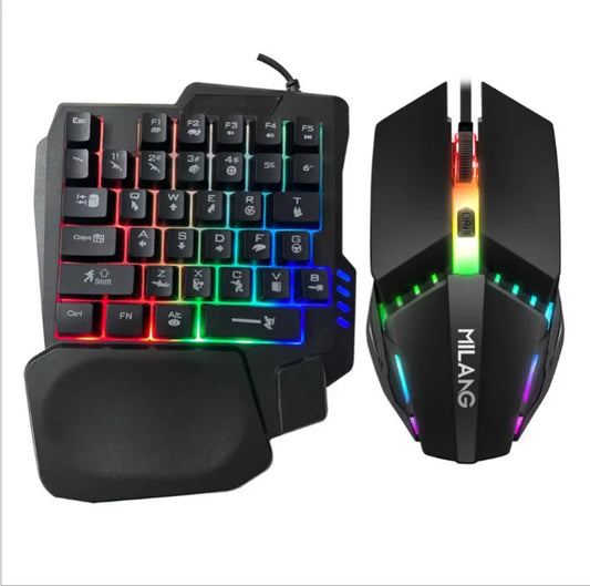 Gaming Pc Mi  Lang T8 Handed Glowing Gaming Keyboard Eat Chicken Keyboard Connected to Mobile Phone Sharpshooter Throne