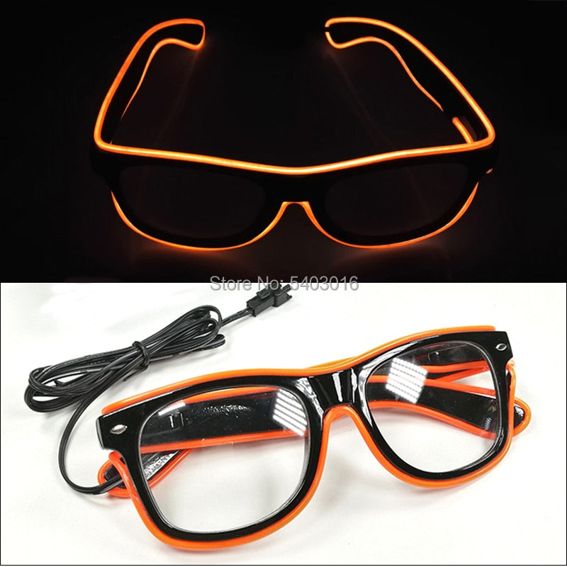 Hot Sales 10 Lighting Colors Select LED Flashing Glasses EL Wire Sunglasses Glowing Party Supplies Novelty Lighting Glow Glasses