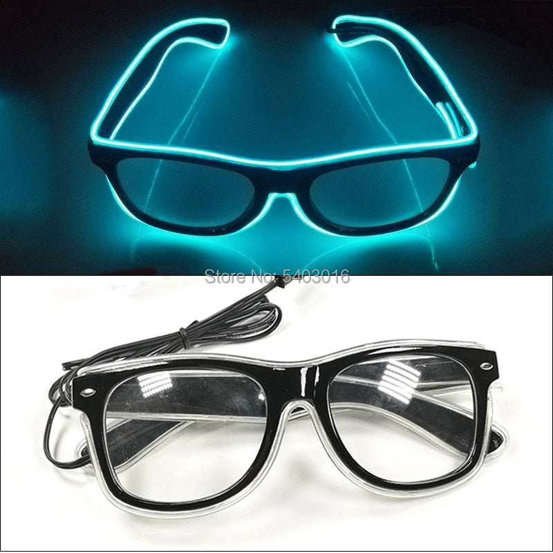 Hot Sales 10 Lighting Colors Select LED Flashing Glasses EL Wire Sunglasses Glowing Party Supplies Novelty Lighting Glow Glasses