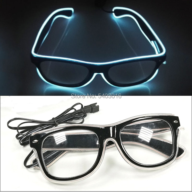 Hot Sales 10 Lighting Colors Select LED Flashing Glasses EL Wire Sunglasses Glowing Party Supplies Novelty Lighting Glow Glasses