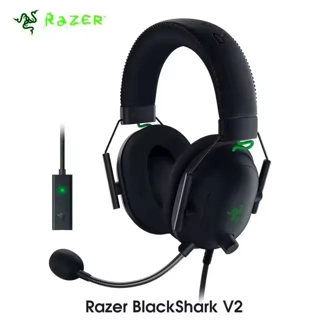 Original Razer BlackShark V2 X/V2 Gaming Headset With TriForce 50mm Driver HyperClear7.1Surround Sound with Mic-For PS4 PS5 Xbox
