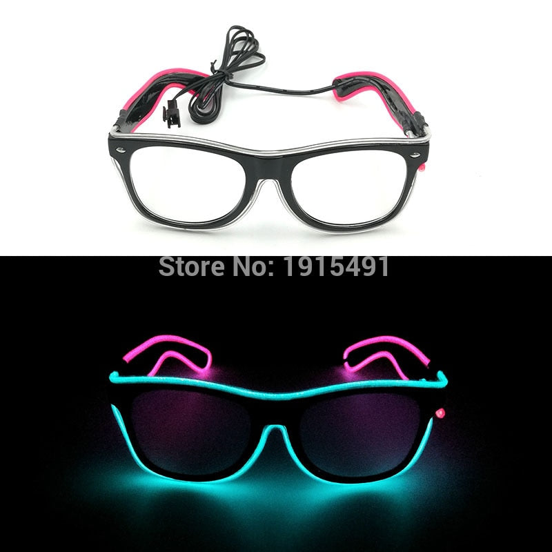 Hot Sales 10 Lighting Colors Select LED Flashing Glasses EL Wire Sunglasses Glowing Party Supplies Novelty Lighting Glow Glasses