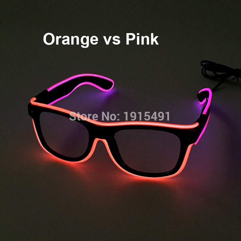 Hot Sales 10 Lighting Colors Select LED Flashing Glasses EL Wire Sunglasses Glowing Party Supplies Novelty Lighting Glow Glasses