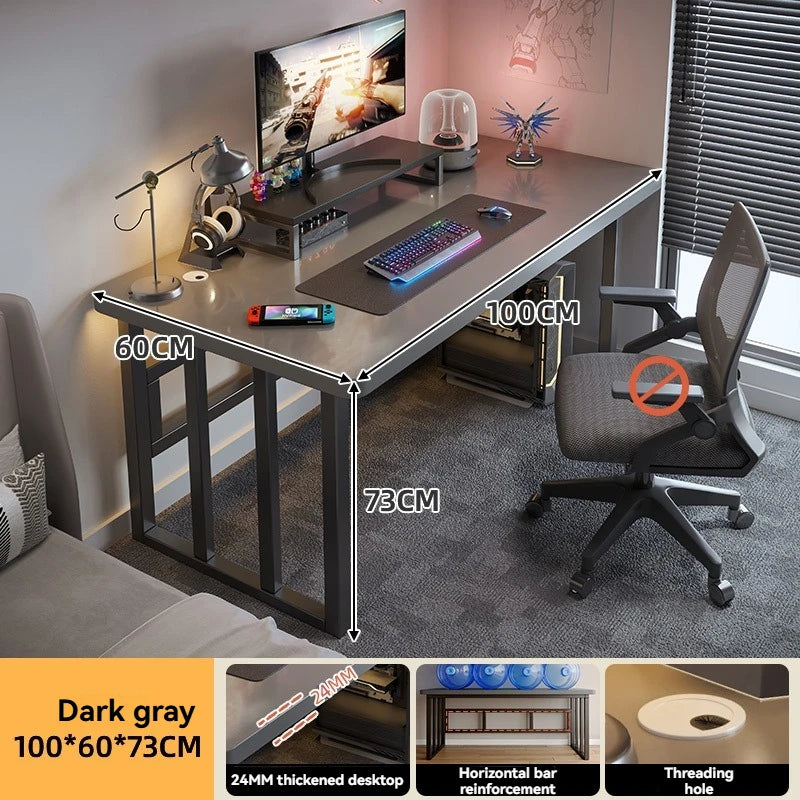 Computer desk, desktop, home bedroom, student learning, writing, internet network, red e-sports desk, rental house, simple offic