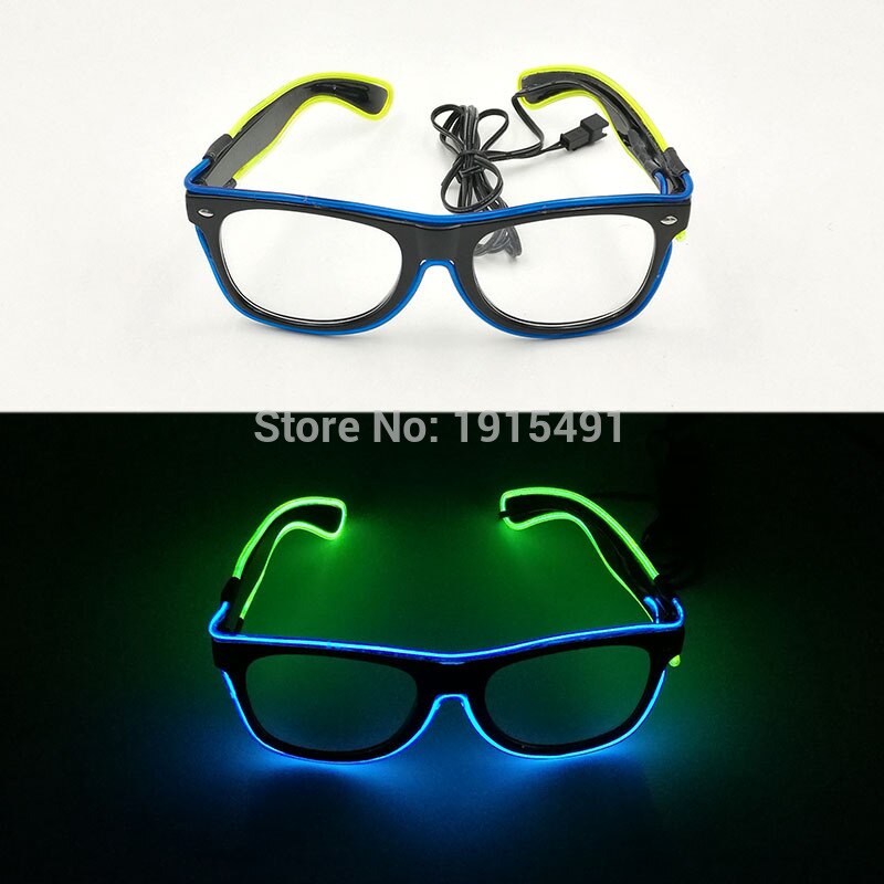 Hot Sales 10 Lighting Colors Select LED Flashing Glasses EL Wire Sunglasses Glowing Party Supplies Novelty Lighting Glow Glasses
