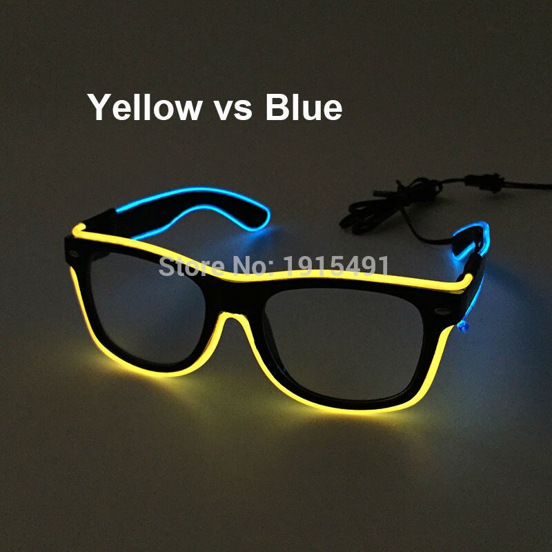 Hot Sales 10 Lighting Colors Select LED Flashing Glasses EL Wire Sunglasses Glowing Party Supplies Novelty Lighting Glow Glasses