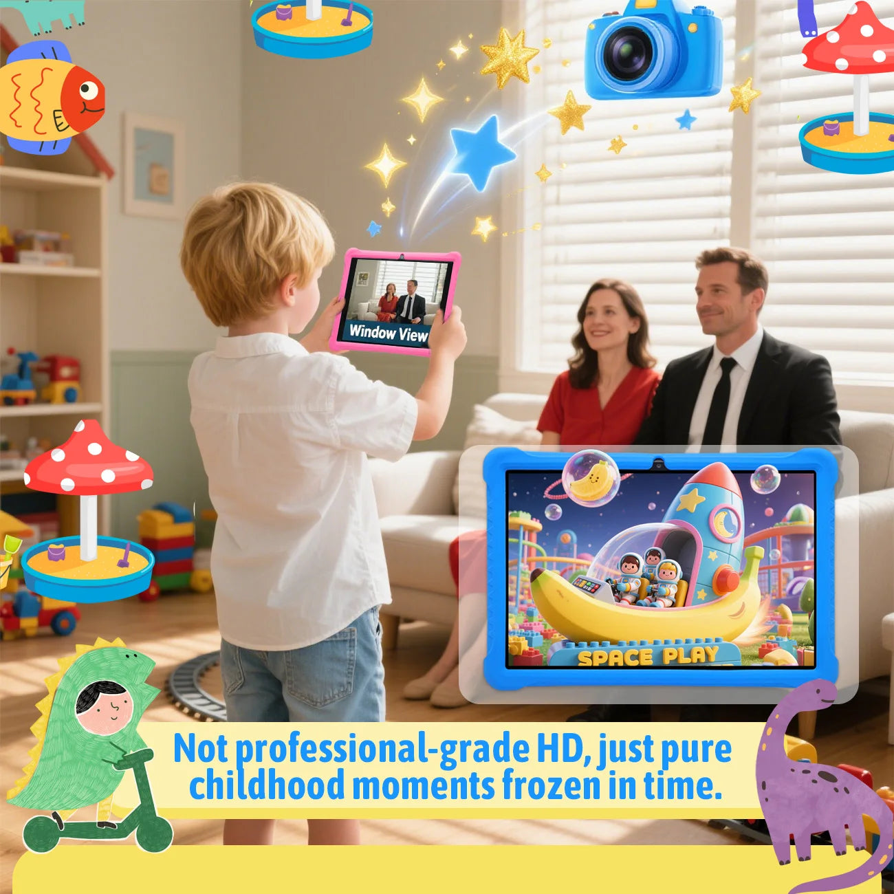 Kids Tablet， 10.1 Inch Android Learning Education Games Tablets, with Parent Control ,  Expandable ，Children's Gifts