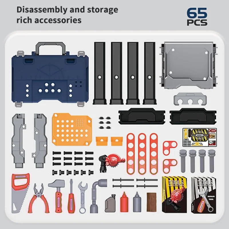 Kids Tool Bench, Realistic, Transformable Tool Set, Toddler Bench Pretend Play Learning Gift for Boys & Girls Age 3-5