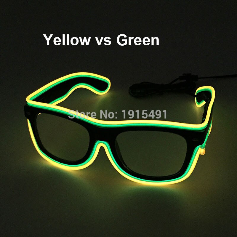 Hot Sales 10 Lighting Colors Select LED Flashing Glasses EL Wire Sunglasses Glowing Party Supplies Novelty Lighting Glow Glasses