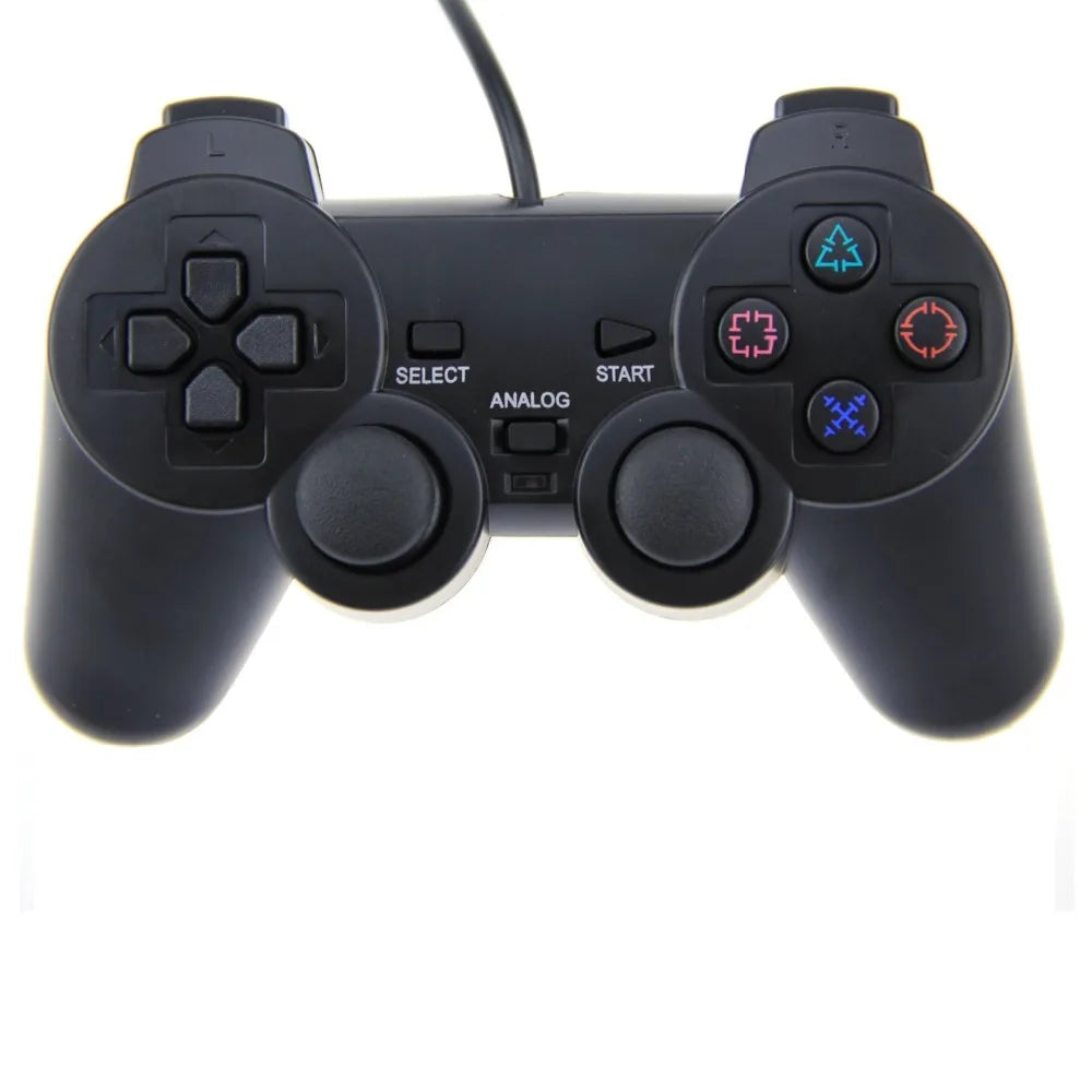 PS2 Black Wired Game Gamepad for PS2 Controller Gamepad Joypad Black