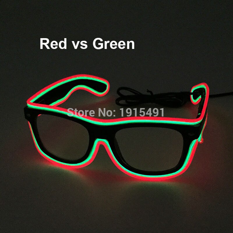 Hot Sales 10 Lighting Colors Select LED Flashing Glasses EL Wire Sunglasses Glowing Party Supplies Novelty Lighting Glow Glasses