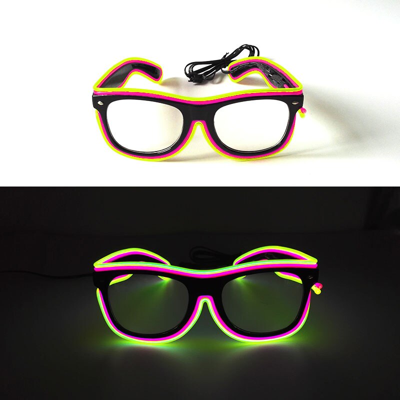 Hot Sales 10 Lighting Colors Select LED Flashing Glasses EL Wire Sunglasses Glowing Party Supplies Novelty Lighting Glow Glasses
