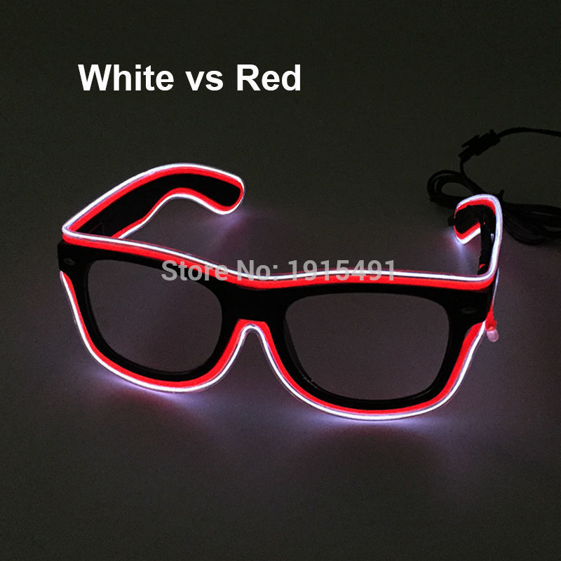 Hot Sales 10 Lighting Colors Select LED Flashing Glasses EL Wire Sunglasses Glowing Party Supplies Novelty Lighting Glow Glasses