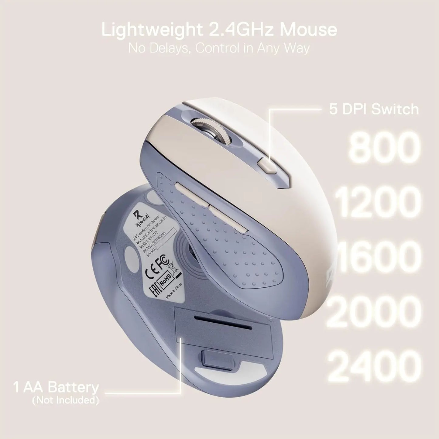 Redragon BS8772 Wireless Keyboard and Mouse Combo