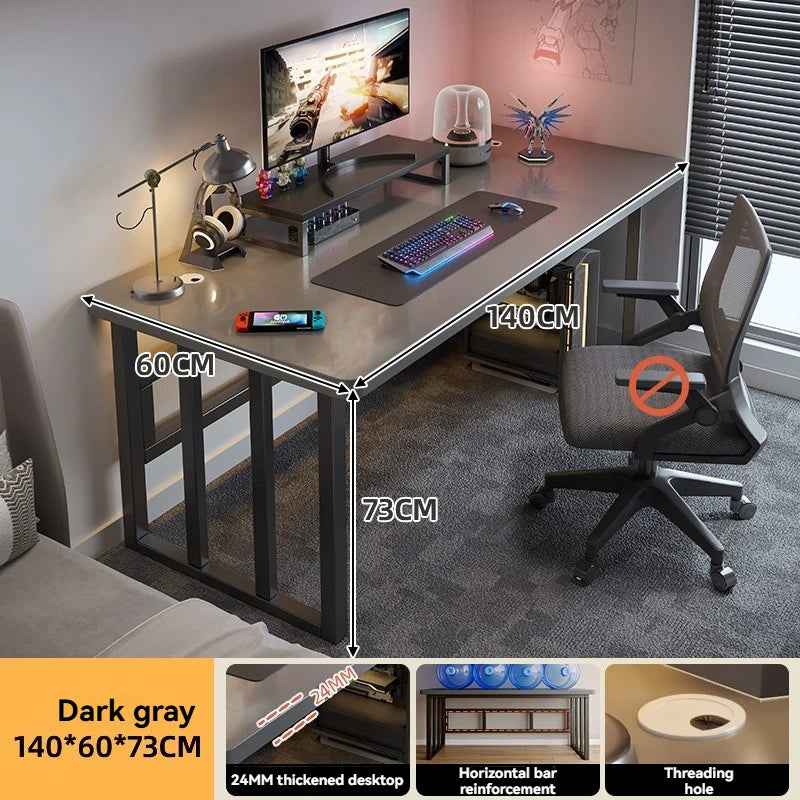 Computer desk, desktop, home bedroom, student learning, writing, internet network, red e-sports desk, rental house, simple offic