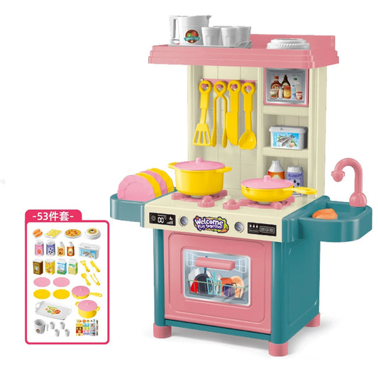 Children Play House Toys Kitchen Cutlery Table Simulation Mini Boiler Cookware Cooking 53Pcs/Set Kids Interactive Game Toys