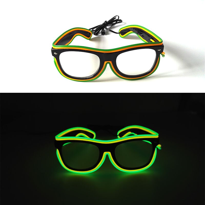Hot Sales 10 Lighting Colors Select LED Flashing Glasses EL Wire Sunglasses Glowing Party Supplies Novelty Lighting Glow Glasses