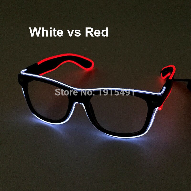 Hot Sales 10 Lighting Colors Select LED Flashing Glasses EL Wire Sunglasses Glowing Party Supplies Novelty Lighting Glow Glasses