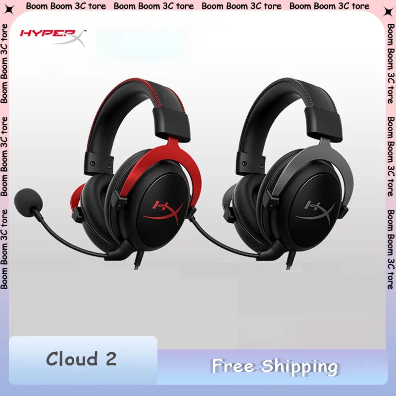 Original HyperX Cloud 2 II Gaming Wired Headphone with HiFi 7.1 Surround Sound Microphone Gaming Headset for PC PS4