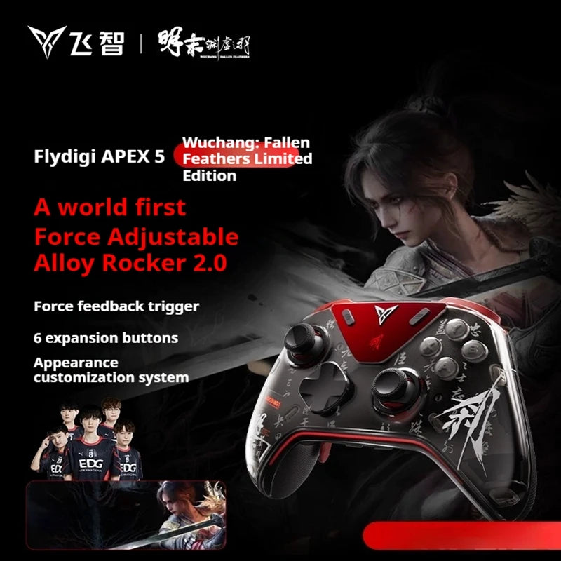 Flydigi APEX5 Wuchang Controller Force-adjustable Alloy Hall Joystick 2.0, Forceadapt Triggers Support PC/Switch/Andriod/iOS MFI