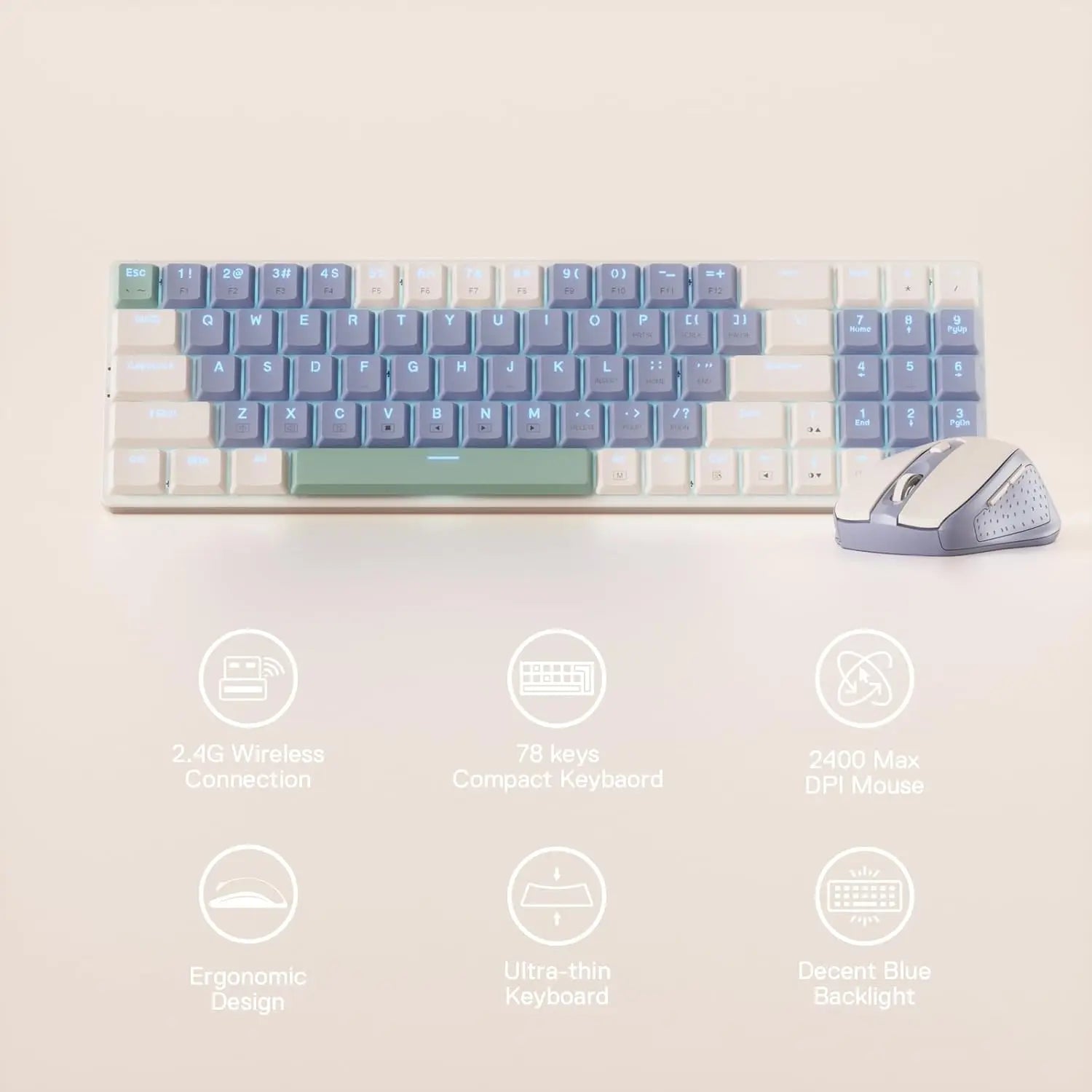 Redragon BS8772 Wireless Keyboard and Mouse Combo