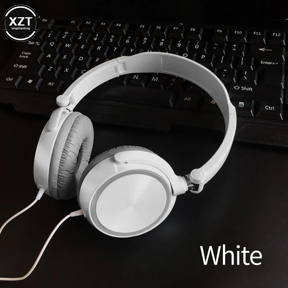 HD Sound Wired Headphones Over Ear Headsets Bass HiFi Sound Music Stereo Earphone Flexible Adjustable Headset For PC MP3 Phone