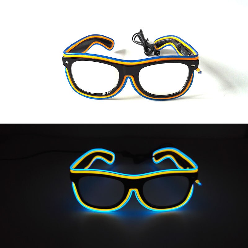 Hot Sales 10 Lighting Colors Select LED Flashing Glasses EL Wire Sunglasses Glowing Party Supplies Novelty Lighting Glow Glasses
