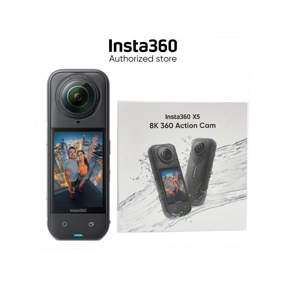 Insta360 X5 Camera -8K Waterproof 360 Action Camera with 1/1.28" 48MP Sensors, 8K 360 HDR Video, 72MP 360 Photo Sports Travel,