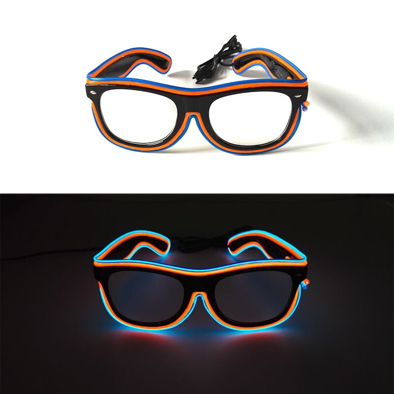 Hot Sales 10 Lighting Colors Select LED Flashing Glasses EL Wire Sunglasses Glowing Party Supplies Novelty Lighting Glow Glasses