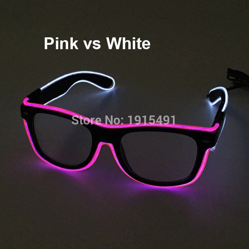 Hot Sales 10 Lighting Colors Select LED Flashing Glasses EL Wire Sunglasses Glowing Party Supplies Novelty Lighting Glow Glasses