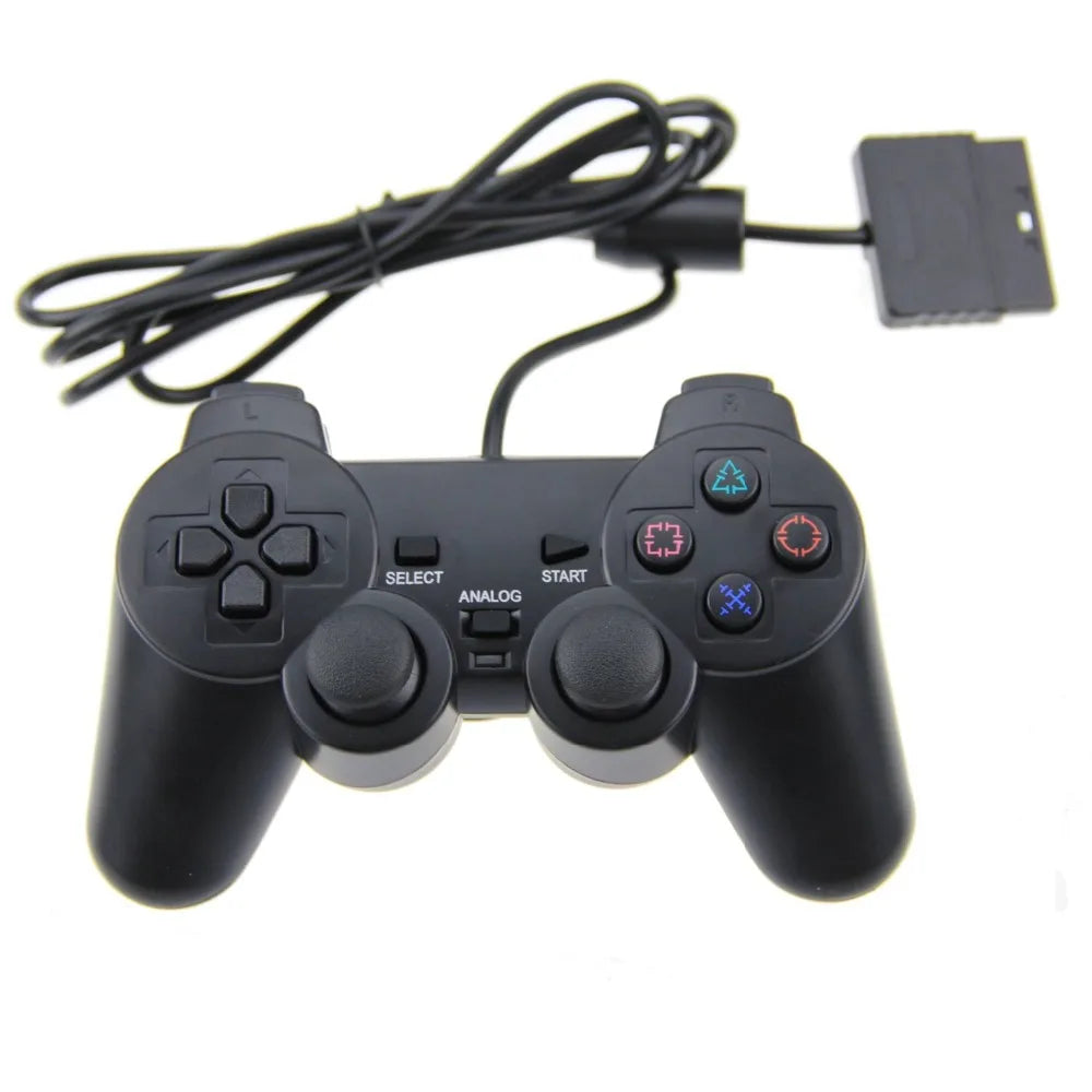 PS2 Black Wired Game Gamepad for PS2 Controller Gamepad Joypad Black