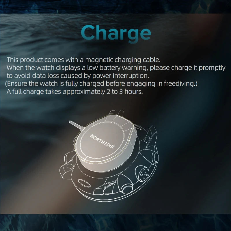 NORTH EDG NEW APACHE-D Men's Digital Free Dive Watch Outdoor Sport Watches Altitude Barometer Compass World Time Waterproof 100M